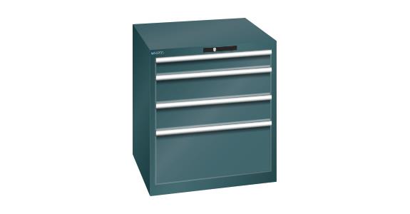 Schubladenschrank 717x725x800mm 4 Schubladen 1x100/2x150/1x300 75kg RAL7016