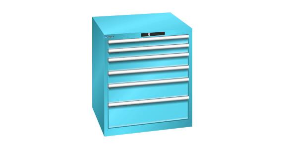 Schubladenschrank 717x725x800mm 6 Schubladen 2x75/2x100/1x150/1x200 RAL5012