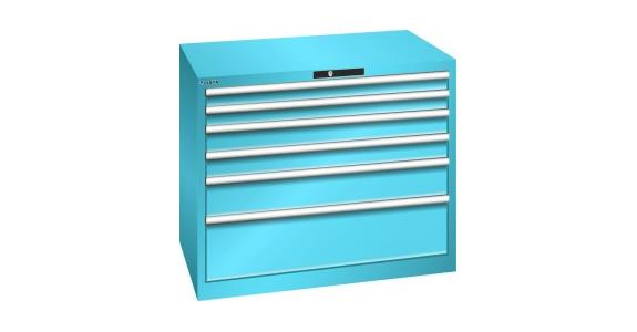 Schubladenschrank 1023x725x850mm 6 Schubladen 2x75/2x100/1x150/1x250 RAL 5012