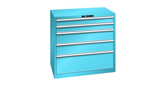 Schubladenschrank 1023x725x1000mm 5 Schubladen 2x100/2x200/1x300mm RAL 5012