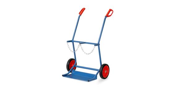 Steel bottle trolley for 2x20 litre bottles dia. 204 mm