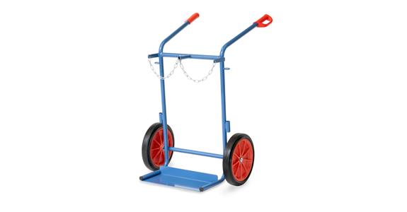 Steel bottle trolley for 2x40-50 litre bottles dia. 204-229 mm