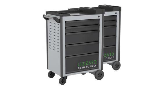 LIZZARD Werkzeugwagen 6 Schubladen RAL 7035/7016 2er-Set