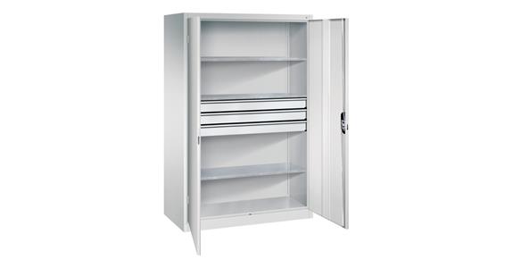 Large tool cabinet 1950x1200x600 RAL7035/7035, drawer block, centre