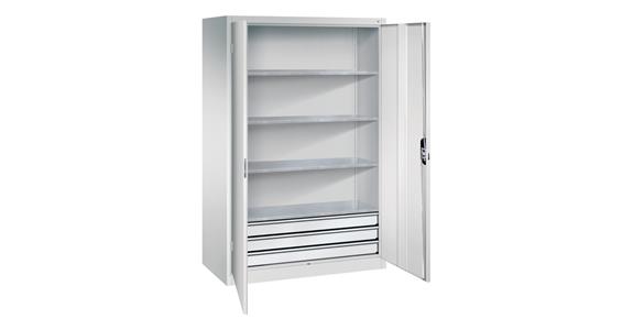 Large tool cabinet 1950x1200x600 RAL7035/7035, drawer block, bottom