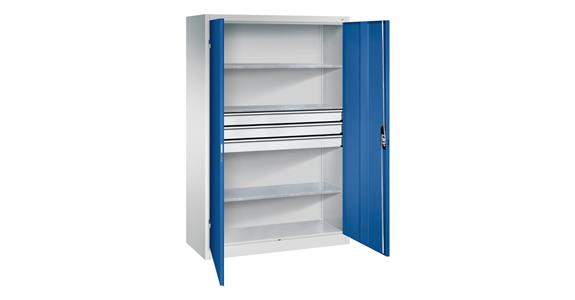 Large tool cabinet 1950X1200X500 RAL7035/5010, drawers, centre