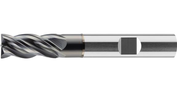 Solid carb. HPC end mill STEEL Varocon-coat. Z4 HB shaft lg dia. 10 mm