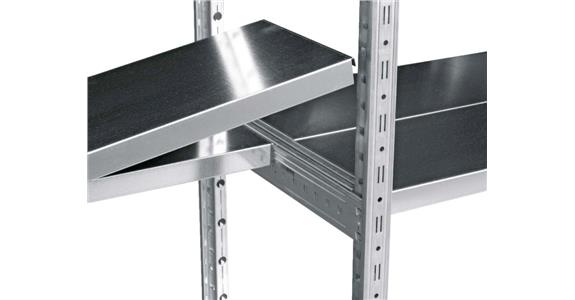 Shelf sheet steel zinc pl. WxD 800x500mm for basic + add-on racks 85401+85403