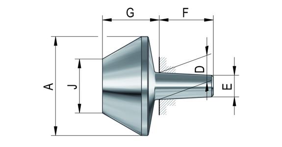 Replaceable insert for hollow body 60° size 110 A, for cat. no. 24207