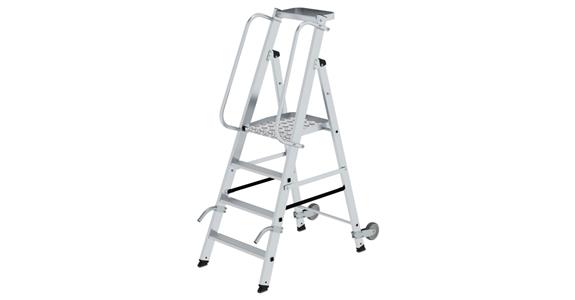 Platform ladder 4 steps including platform, platform height 0.9 m