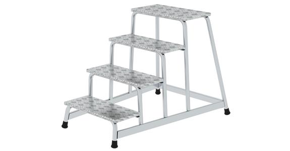 Aluminium working platform rigid, 4 steps working H 2.80 m platform H 0.80 m
