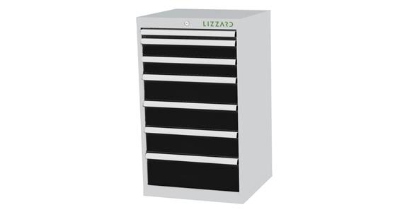 Lizzard Schubladenschrank 7 Schubladen B600xT575xH1020mm RAL7035/7016