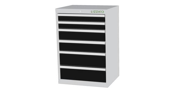 Lizzard Schubladenschrank 6 Schubladen B700xT575xH1020mm RAL7035/7016