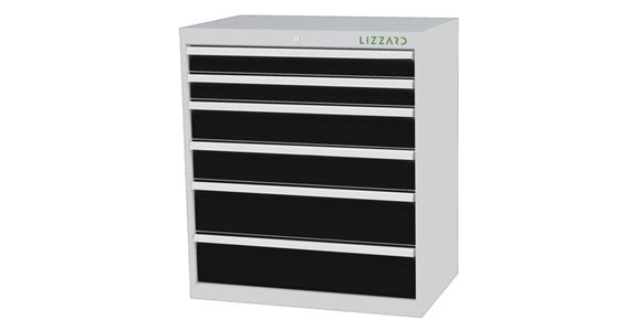 Lizzard Schubladenschrank 6 Schubladen B900xT575xH1020mm RAL7035/7016