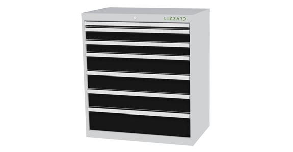 Lizzard Schubladenschrank 7 Schubladen B900xT575xH1020mm RAL7035/7016