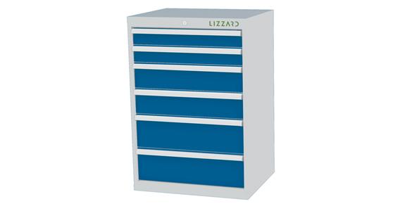 Lizzard Schubladenschrank 6 Schubladen B700xT575xH1020mm RAL7035/5012