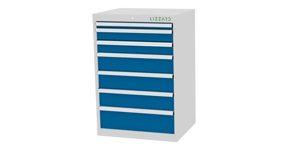 Lizzard Schubladenschrank 7 Schubladen B700xT575xH1020mm RAL7035/5012