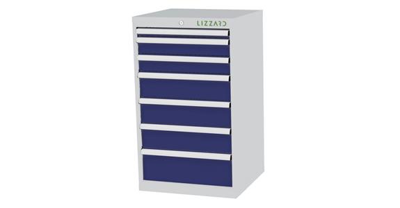 Lizzard Schubladenschrank 7 Schubladen B600xT575xH1020mm RAL7035/5010