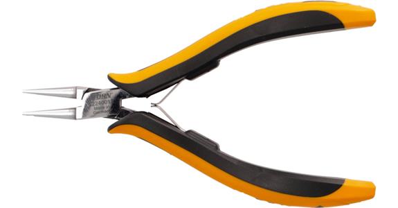 Precyzyjne szczypce okrągłe ATORN ESD do elektroniki, 130 mm, krótkie szczęki