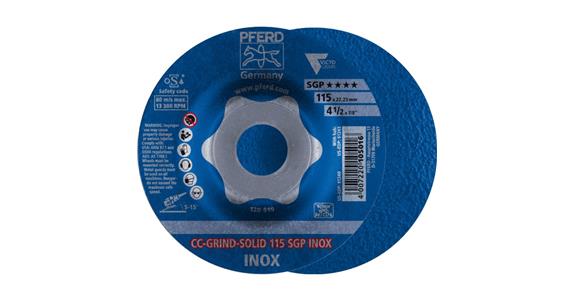 Grinding disc, CC-GRIND, SOLID SGP INOX, Victograin, dia. 115 mm