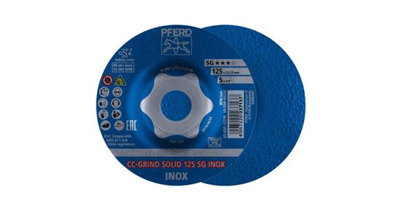 Grinding disc, power line, CC-GRIND-SOLID, SG INOX, 125 mm