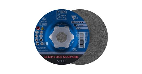 Grinding disc, CC-GRIND, SOLID SGP steel, Victograin, dia. 125 mm