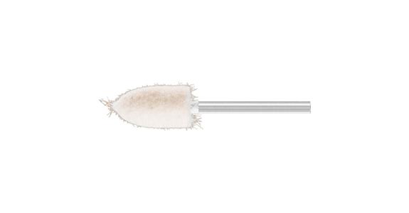 Felt polishing point ogival shank diameter 3 mm head diameter x length 10x18 mm