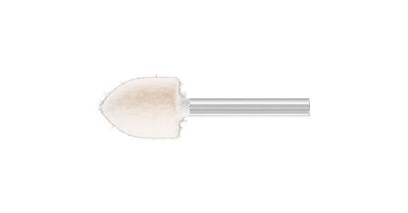 Filcowy trzpień polerski PFERD, stożek ostry 20x25 mm, średnica trzpienia 6 mm