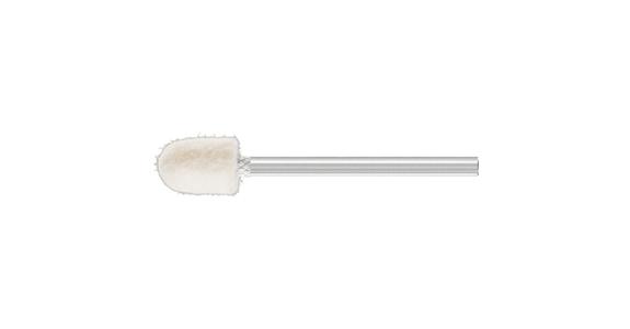 Felt polishing point rounded roller shank dia. 3mm head dia. x length 8x12mm