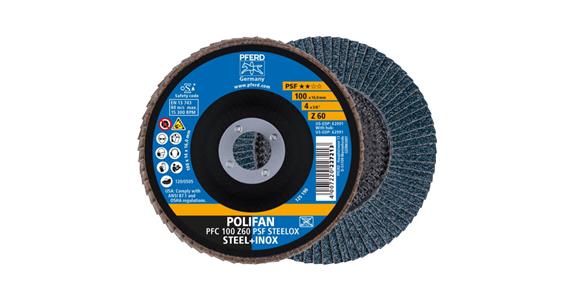 Fächerschleifscheibe POLIFAN PSF STEELOX konisch PFC 100x16 mm Z60