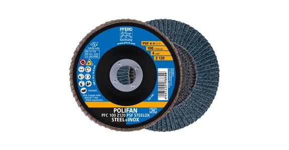 Fächerschleifscheibe POLIFAN PSF STEELOX konisch PFC 100x16 mm Z120