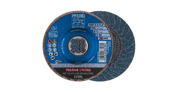 Fächerschleifscheibe POLIFAN STRONG SGP STEEL  konisch PFC 115 mm Z50 X-LOCK