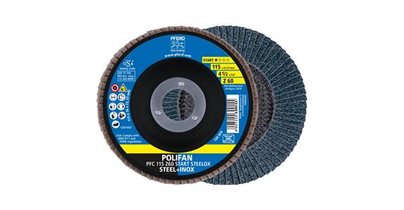 Fächerschleifscheibe POLIFAN START STEELOX konisch PFC 115x22,23 mm Z60