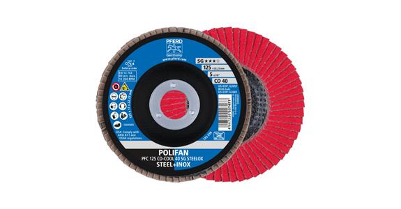 Fächerschleifscheibe POLIFAN CO-COOL SG STEELOX konisch PFC 125x22,23 mm K40