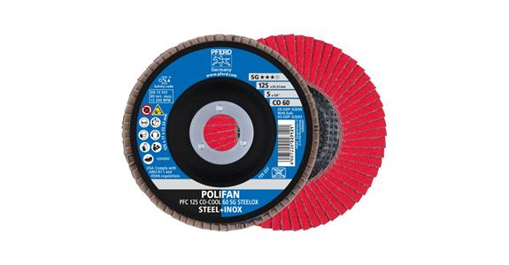 Fächerschleifscheibe POLIFAN CO-COOL SG STEELOX konisch PFC 125x22,23 mm K60