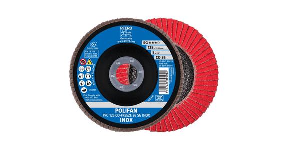 Lamella flap disc, dia. 125 mm, grit 36