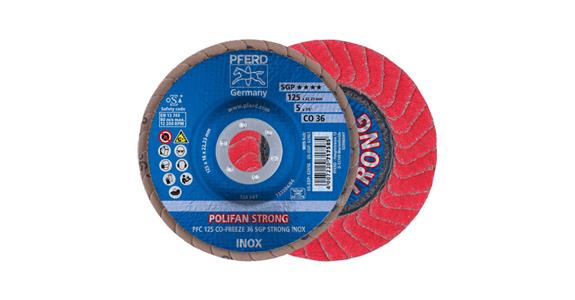 PFERD ściern. tal.-płat. Polifan CO-FREEZE SGP STRONG INOX śr. 125 mm cer. ziar. ścier. 36