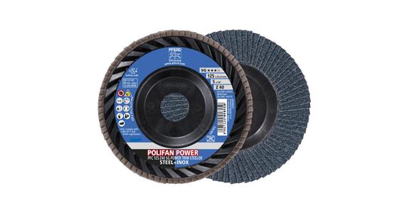 Fächerschleifscheibe POLIFAN POWER SG TRIM STEELOX konisch PFC 125x22,23 mm Z40