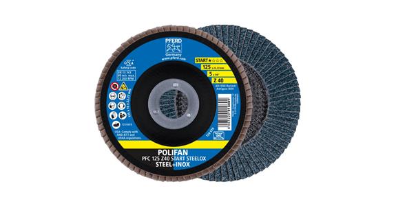 Fächerschleifscheibe POLIFAN START STEELOX konisch PFC 125x22,23 mm Z40