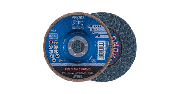 PFERD ściernice talerzowo-płatkowe Polifan-SGP STRONG STEEL 125 mm, ziarno 50