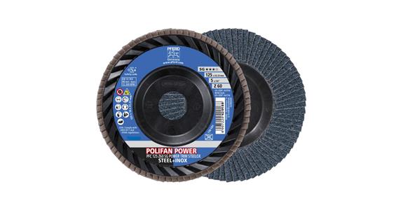 Fächerschleifscheibe POLIFAN POWER SG TRIM STEELOX konisch PFC 125x22,23 mm Z60