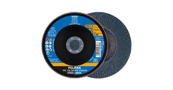 Fächerschleifscheibe POLIFAN PSF STEELOX konisch PFC 150x22,23 mm Z60