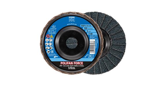 Fächerschleifscheibe POLIFAN FORCE SGP STEEL PFF 125x22,23 mm Z40