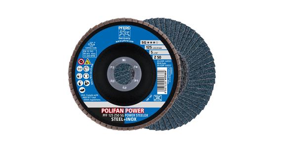 Fächerschleifscheibe POLIFAN POWER SG STEELOX flach PFF 125x22,23 mm Z50