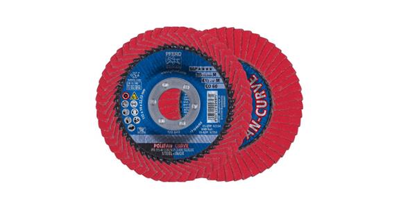 Polifan lam. flap disc CO SPG CURVE STEELOX dia. 115 mm, fillet weld width> 5 mm