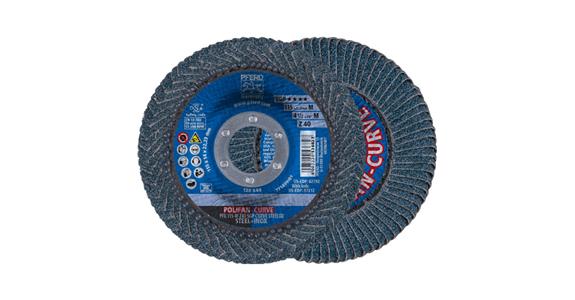 Lamella flap disc POLIFAN CURVE ZK40 dia. 115 mm fillet weld width > 5 mm