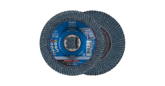 Fächerschleifscheibe POLIFAN CURVE SGP STEELOX  PFR 125 mm Z40 X-LOCK