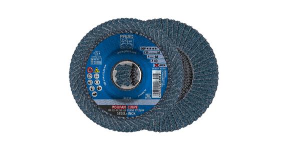 Fächerschleifscheibe POLIFAN CURVE SGP STEELOX  PFR 125 mm Z40 X-LOCK