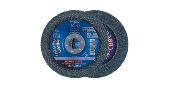 Fächerschleifscheibe POLIFAN CURVE SGP STEELOX PFR 150x22,23 mm Z40