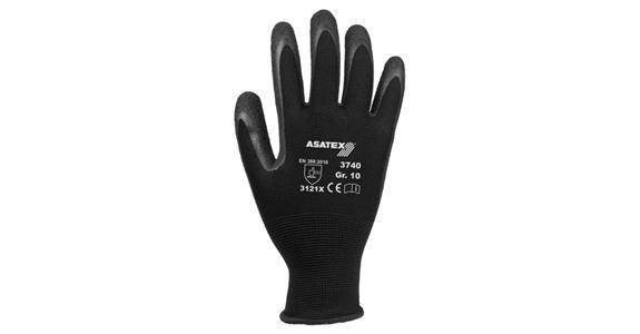 Polyester knitted glove latex PU=12 pairs size 7
